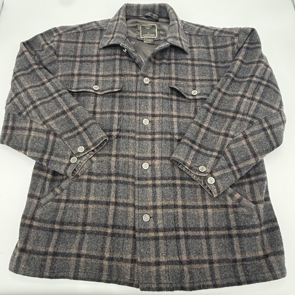 Synergy Studio by Morgan Cooper Other - Synergy‎ Studio Morgan Cooper Plaid Wool Blend Button Up Gorpcore Jacket Men M